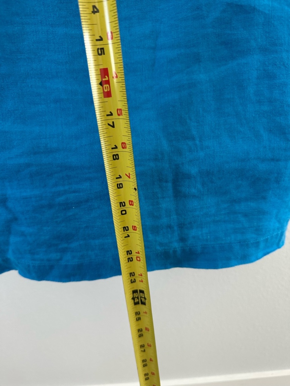 Women's Teal Scoop Neck linen Top - Picture 4 of 7